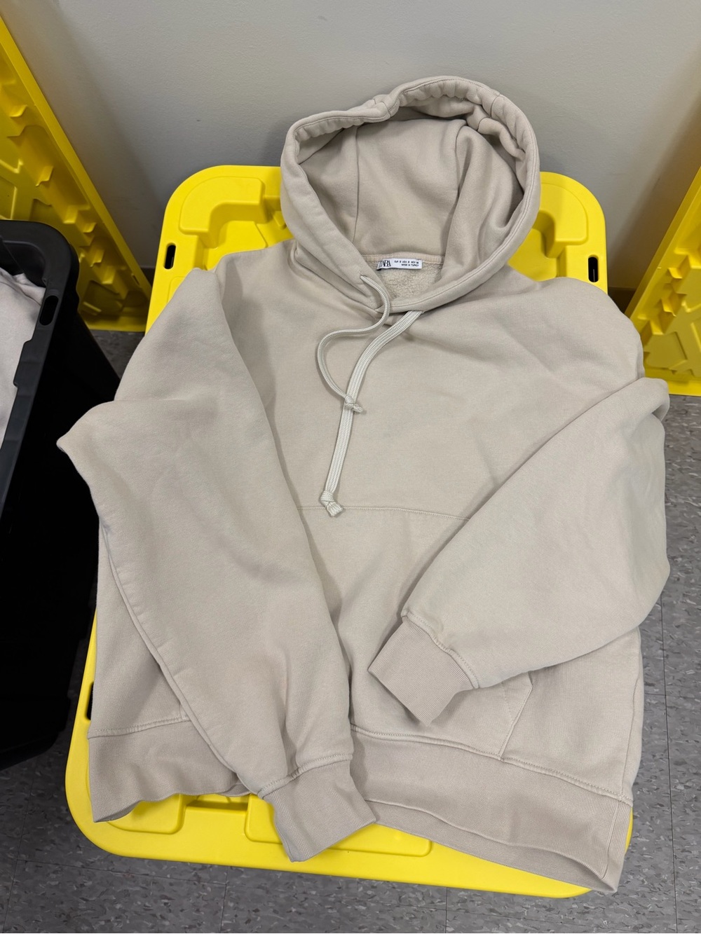 Zara Beige Pullover Hoodie